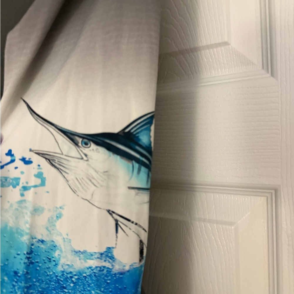 Wave of Life Gray and Blue Women's Top - Picture 3 of 4